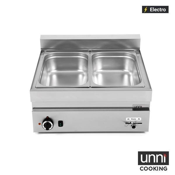 Bain-marie électrique 2 x GN 1/1 2,4 kW - L 700 x P 650 x H 300 mm - Unninox