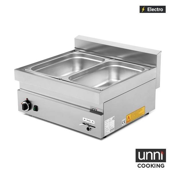 Bain-marie électrique 2 x GN 1/1 2,4 kW - L 700 x P 650 x H 300 mm - Unninox