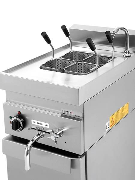 Cuiseur à pâtes électrique 1 cuve 12 L - L 400 x P 650 x H 300 mm - 7 kW 400 V - Unninox