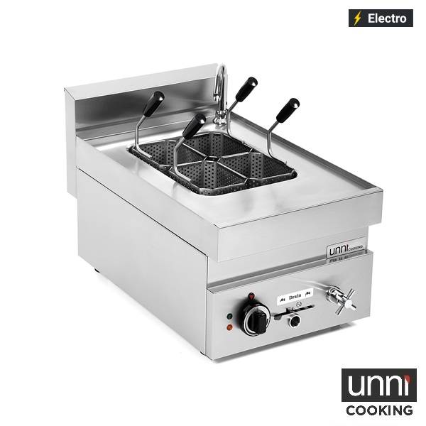 Cuiseur à pâtes électrique 1 cuve 12 L - L 400 x P 650 x H 300 mm - 7 kW 400 V - Unninox