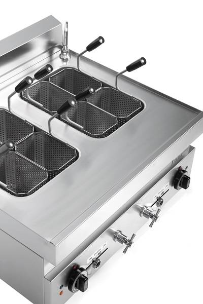 Cuiseur à pâtes électrique 2 cuves 2 x 12 L - L 700 x P 650 x H 300 mm - 2 x 7 kW 400 V - Unninox