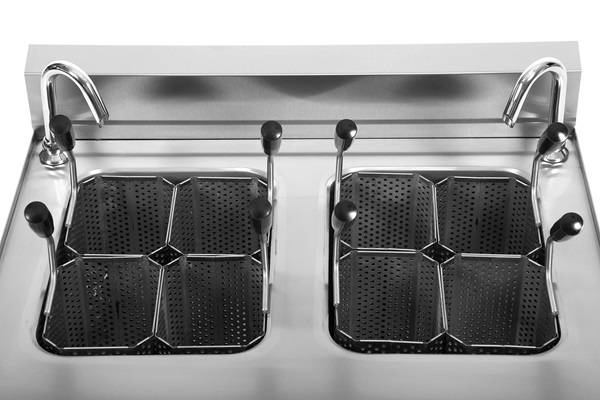 Cuiseur à pâtes électrique 2 cuves 2 x 12 L - L 700 x P 650 x H 300 mm - 2 x 7 kW 400 V - Unninox