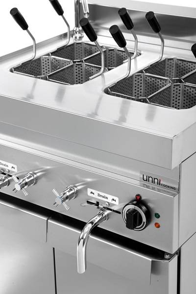 Cuiseur à pâtes électrique 2 cuves 2 x 12 L - L 700 x P 650 x H 300 mm - 2 x 7 kW 400 V - Unninox