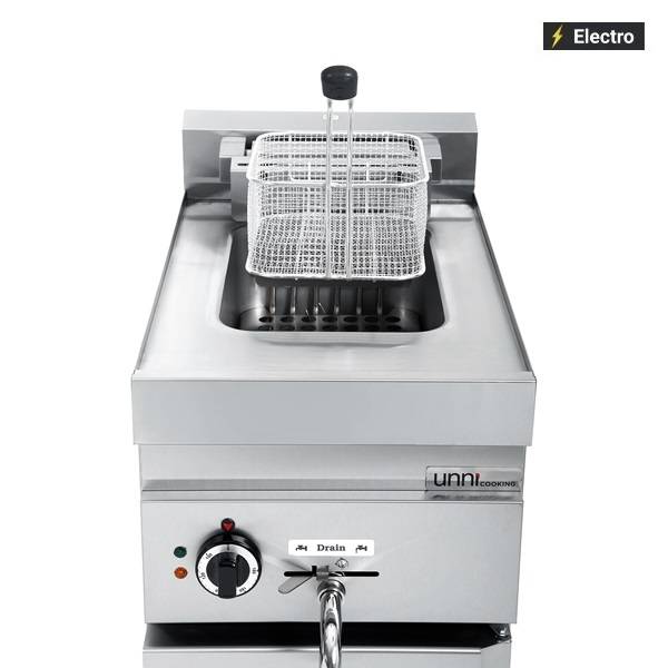 Friteuse électrique 1 cuve 10 L 7,5 kW 400 V - L 400 x P 650 x H 320 mm - Unninox