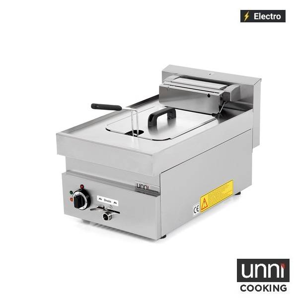 Friteuse électrique 1 cuve 10 L 7,5 kW 400 V - L 400 x P 650 x H 320 mm - Unninox