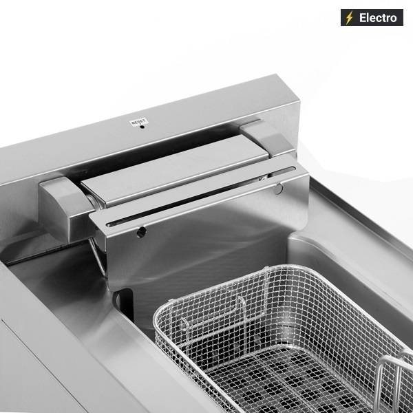 Friteuse électrique 1 cuve 10 L 7,5 kW 400 V - L 400 x P 650 x H 320 mm - Unninox