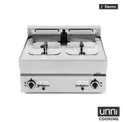 Friteuse électrique 2 cuves 2 x 10 L 15 kW 400 V - L 700 x P 650 x H 320 mm - Unninox