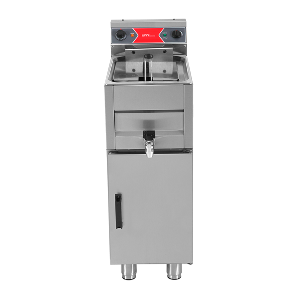 Friteuse électrique sur pieds 10 L - 9 kW 400 V - L 325 x P 650 x H 850 mm - Unninox