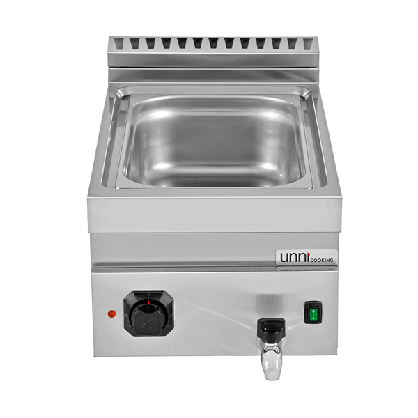 Bain-marie électrique à poser 1 cuve GN 1/1 - L 400 x P 700 x H 300 mm - 1,5 kW 230 V - Unninox