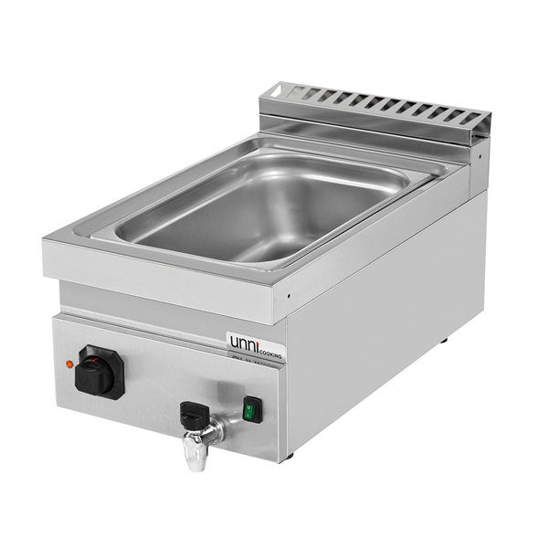 Bain-marie électrique à poser 1 cuve GN 1/1 - L 400 x P 700 x H 300 mm - 1,5 kW 230 V - Unninox