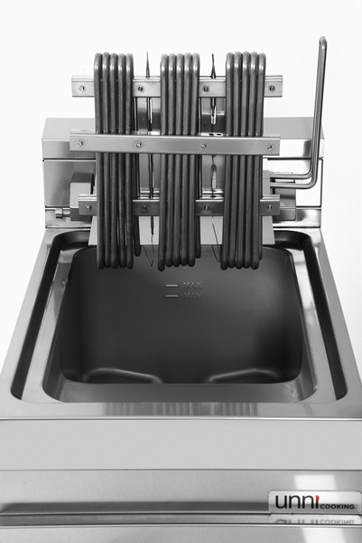 Friteuse électrique sur meuble 1 cuve 10 L - L 400 x P 700 x H 850/900 mm - 9 kW 400 V - Unninox