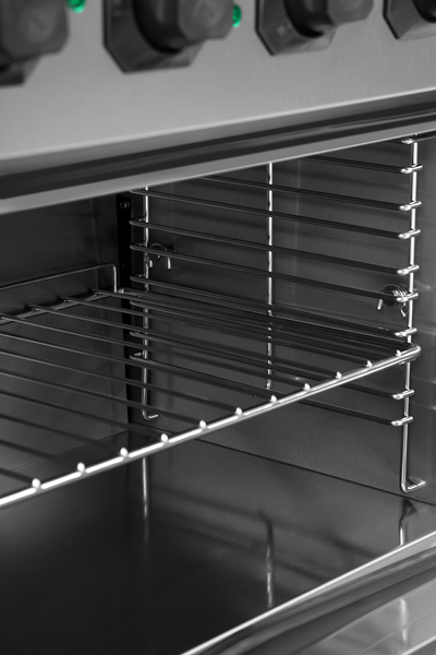 Fourneau électrique 4 plaques fonte sur four électrique à convection - 400 V - L 800 x P 700 x H 850 mm - Unninox