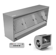 Hotte caisson inox avec moteur intégré - 2000 m³/h - L 2000 x P 950 x H 520 mm - Unninox