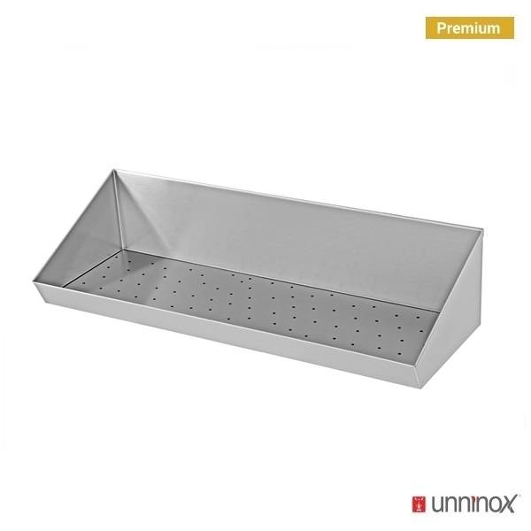Bac à frites inox avec tamis d'égouttage intégré - L 700 x P 300 x H 200 mm - Unninox