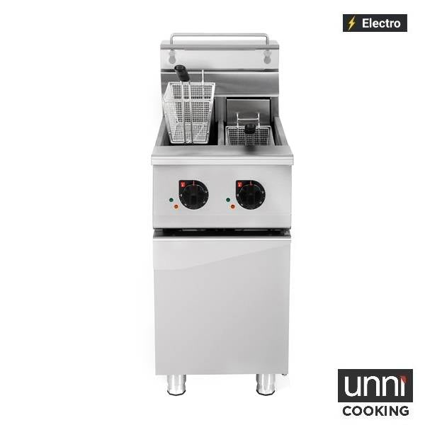 Friteuse électrique 2 x 12,5 L - 18 kW 400 V - L 420 x P 832 x H 850 mm - Unninox