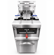 Friteuse électrique digitale sur pieds 2 x 13,5 L - 18 kW 400 V - L 400 x P 825 x H 920 mm - Unninox