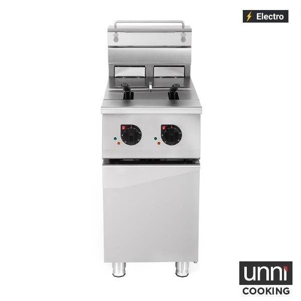 Friteuse électrique 2 x 12,5 L - 18 kW 400 V - L 420 x P 832 x H 850 mm - Unninox
