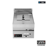 Friteuse gaz 1 cuve 8 L 7 kW - L 400 x P 650 x H 300 mm - Unninox
