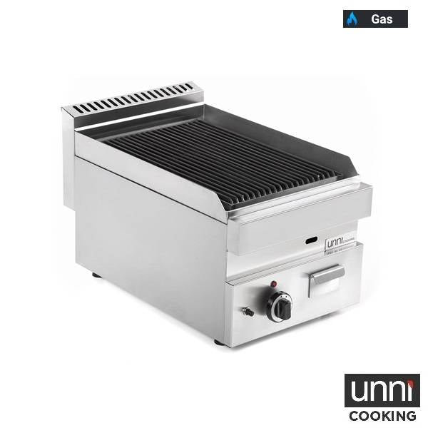 Grill pierre de lave gaz - L 400 x P 650 x H 320 mm - 5,5 kW - Unninox