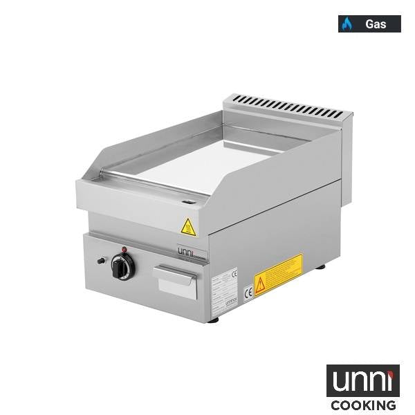 Plancha gaz chrome 5,7 kW - L 400 x P 650 x H 320 mm - Unninox