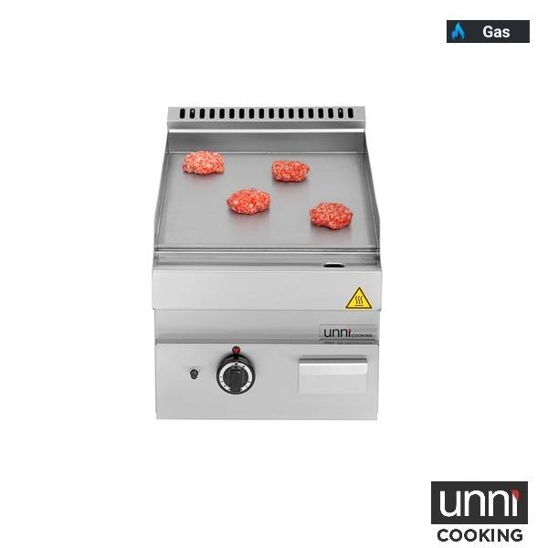 Plancha gaz lisse 5,7 kW - L 400 x P 650 x H 320 mm - Unninox