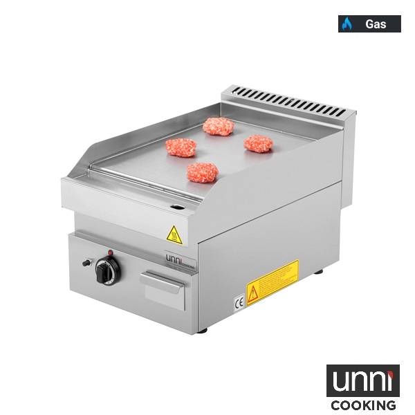 Plancha gaz lisse 5,7 kW - L 400 x P 650 x H 320 mm - Unninox