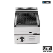 Grill pierre de lave gaz - L 400 x P 650 x H 320 mm - 5,5 kW - Unninox