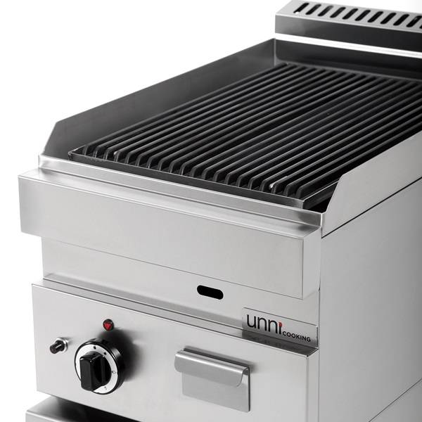 Grill pierre de lave gaz - L 400 x P 650 x H 320 mm - 5,5 kW - Unninox