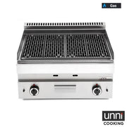 Grill pierre de lave gaz - L 700 x P 650 x H 320 mm - 11 kW - Unninox