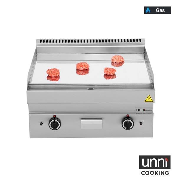 Plancha gaz chrome 11,5 kW - L 700 x P 650 x H 320 mm - Unninox