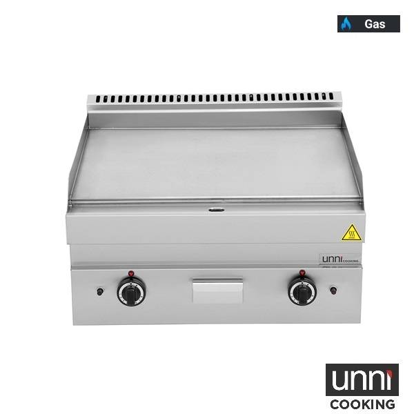Plancha gaz lisse - L 700 x P 650 x H 320 mm - 11,5 kW - Unninox