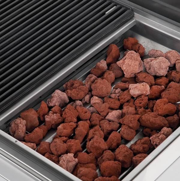 Grill pierre de lave gaz - L 700 x P 650 x H 320 mm - 11 kW - Unninox