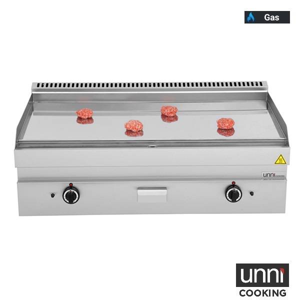 Plancha gaz chrome 12 kW - L 1100 x P 650 x H 320 mm - Unninox