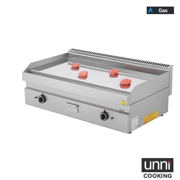 Plancha gaz chrome 12 kW - L 1100 x P 650 x H 320 mm - Unninox