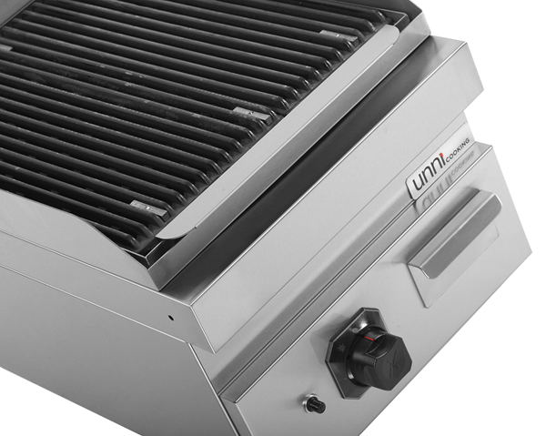 Grill pierre de lave gaz à poser - 9 kW - P 700 x H 300 mm - Unninox