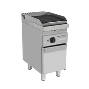 Grill pierre de lave gaz sur meuble - 9 kW - L 400 x P 700 x H 850 mm - Unninox