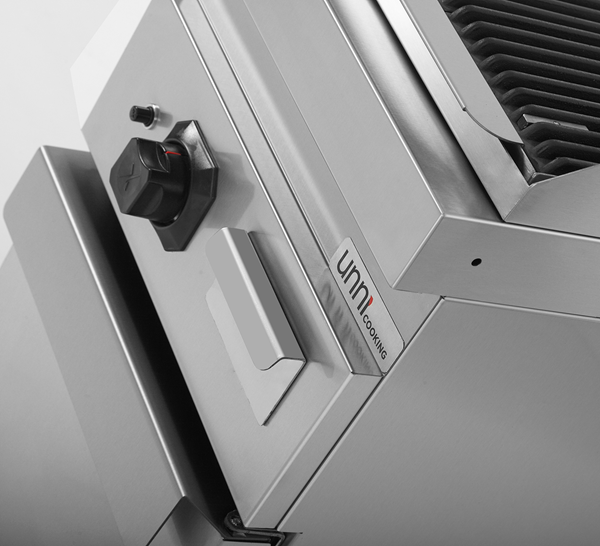 Grill pierre de lave gaz sur meuble - 9 kW - L 400 x P 700 x H 850 mm - Unninox