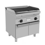Grill pierre de lave gaz sur meuble - 18 kW - L 800 x P 700 x H 850 mm - Unninox