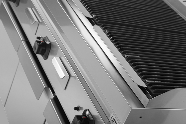 Grill pierre de lave gaz sur meuble - 22 kW - L 1200 x P 700 x H 850 mm - Unninox