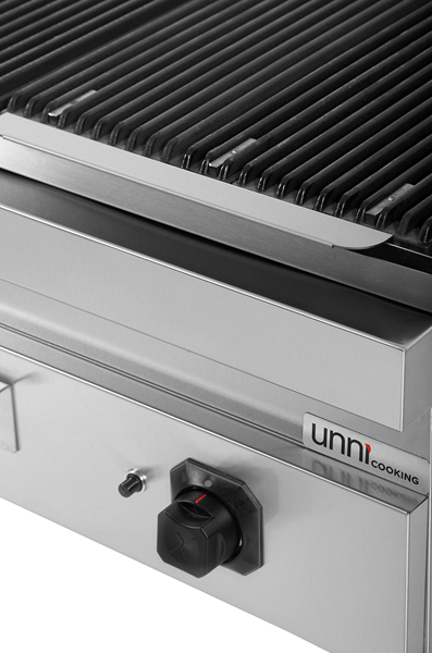 Grill pierre de lave gaz à poser - 27 kW - L 1200 x P 700 x H 300 mm - Unninox