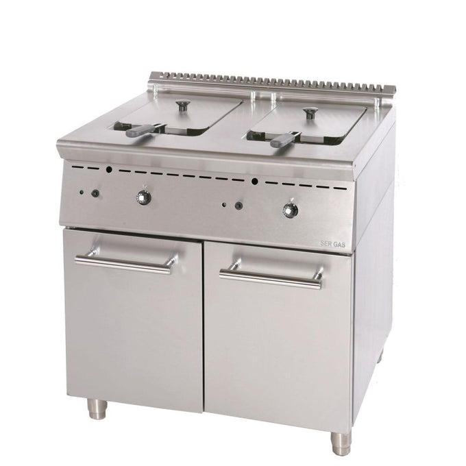 Friteuse gaz sur coffre 2 cuves 2 x 10 L - GF8S7 - SER GAS - vue 1