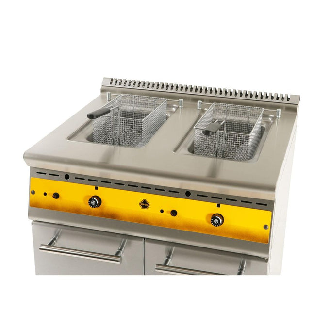 Friteuse gaz sur coffre 2 cuves 2 x 10 L - GF8S7 - SER GAS - vue 2