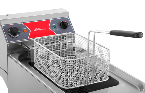 Friteuse électrique à poser 10 L - 9 kW 400 V - L 325 x P 650 x H 410 mm - Unninox