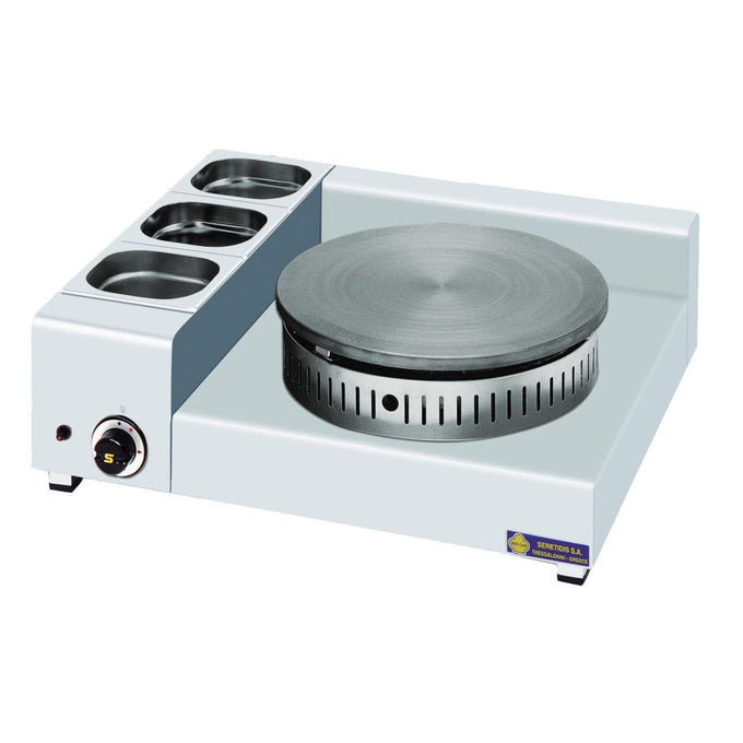Crêpière gaz 1 plaque Ø 350 mm avec bacs inox - 5 kW gaz - KGL1X35 - SER GAS - vue 1