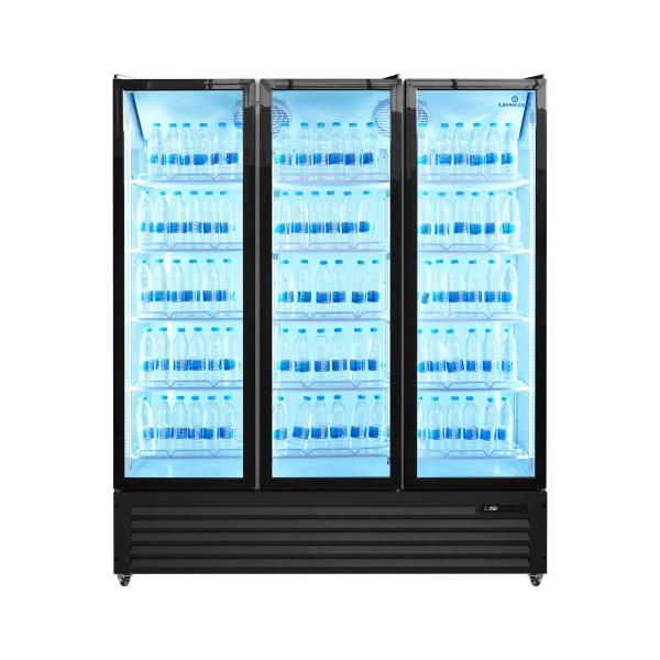 Armoire à boissons vitrée 3 portes - 1200 L - 0 à +10 °C - L 1680 x P 590 x H 1995 mm - Unninox