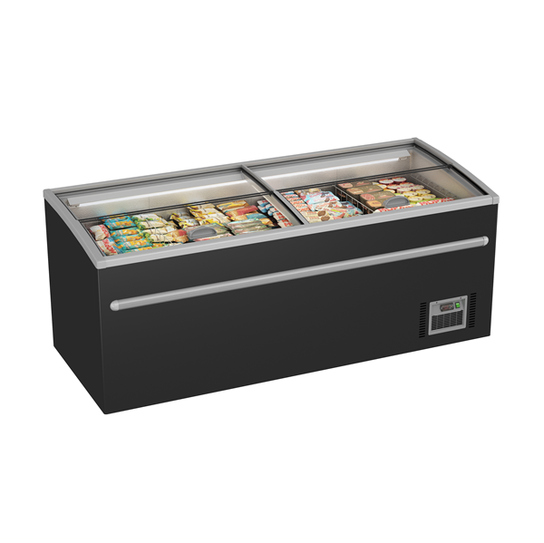 Congélateur coffre supermarché 530 L - couvercles vitrés coulissants - de -18 à -22 °C - L 1450 x P 850 x H 870 mm - Unninox