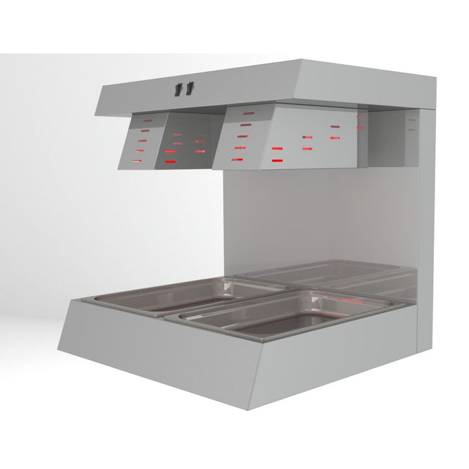 Chauffe-frites 4 lampes infrarouges - 1 kW - 700 x 680 mm - L4N - SER GAS - vue 1