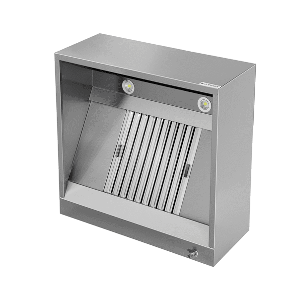 Hotte caisson inox - L 1000 x P 950 x H 400 mm - Unninox