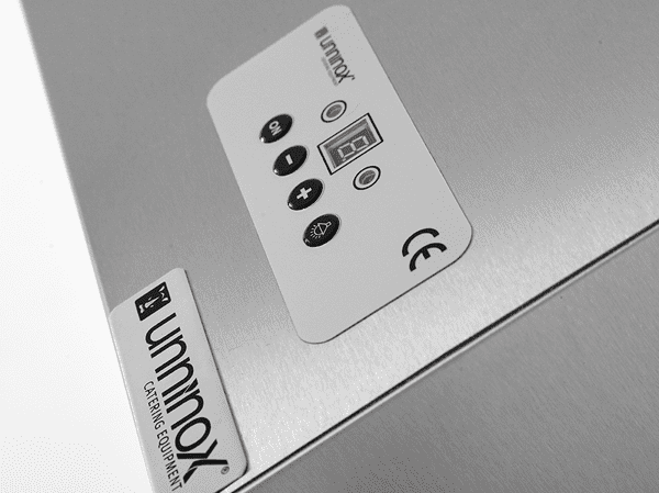 Hotte murale inox avec moteur intégré - L 1000 x P 950 x H 520 mm - 1400 m³/h - Unninox