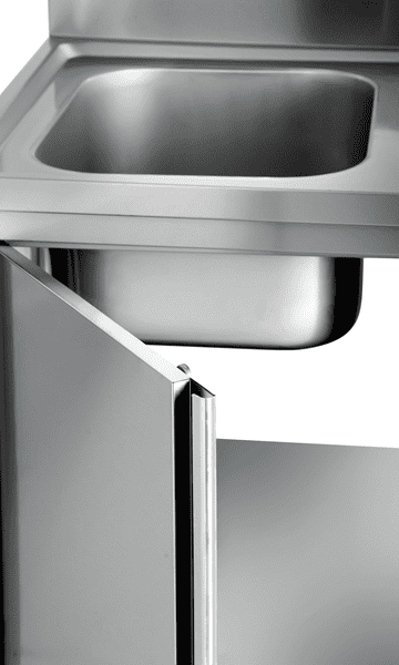 Meuble plonge inox avec emplacement lave-vaisselle - 1 bac à gauche - L 1200 x P 700 x H 850 mm - Unninox
